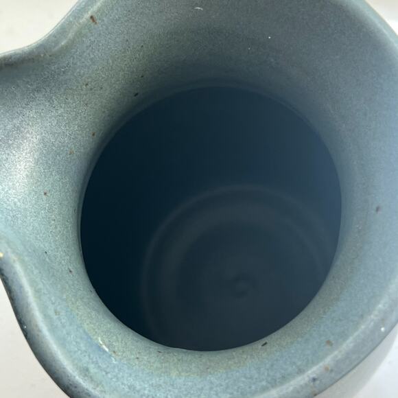 Elk Falls Pottery Blue Studio Art Pitcher Stoneware Glazed Speckled 9" - Picture 4 of 12